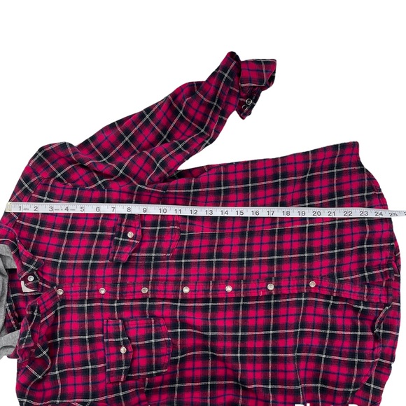 YMI Button Up Plaid Hooded Shirt Size Medium - Picture 11 of 14